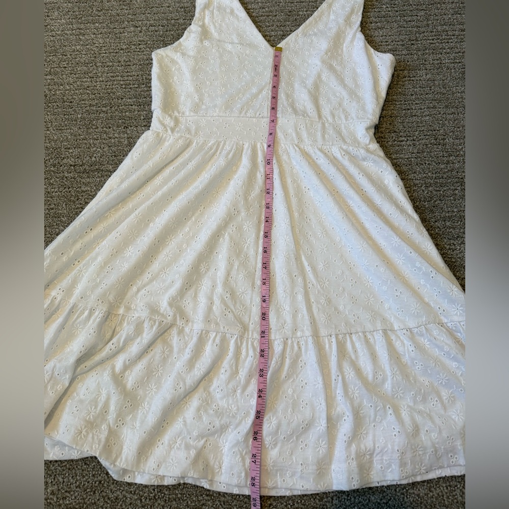 LOFT Cute White Double V-Neck Flounce Sundress - Picture 12 of 12